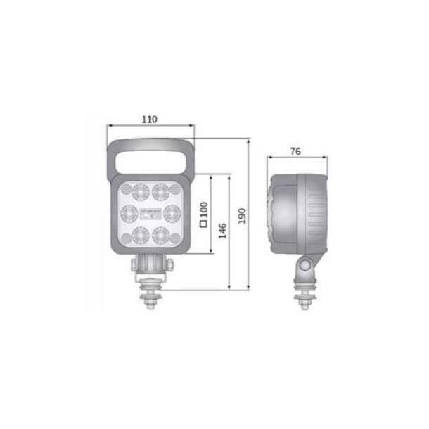 LED baklygte, 1500 lumen, 12/24V, Deutsch connector
