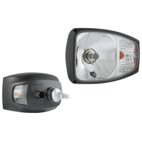 Universal forlygte/Sneplovslygte, med indbygget blinklys, 12v, H4, Venstre