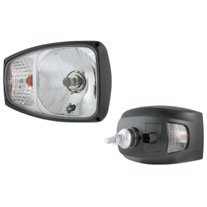 Universal forlygte/Sneplovslygte, med indbygget blinklys, 12v, H4, Hjre