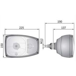 Universal forlygte/Sneplovslygte, med indbygget blinklys, 12v, H4, Hjre