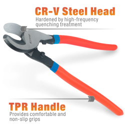 Wireklipper 9 Carbon stl med titanium coated kber Plastik belagt hndtag for optimalt greb