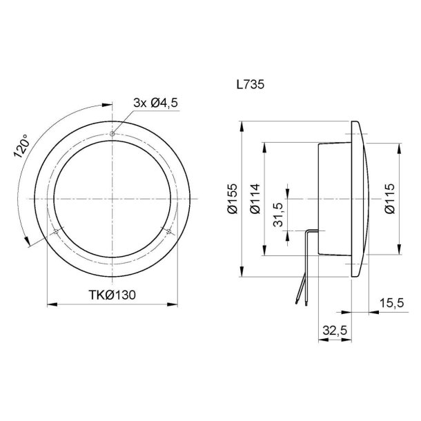 Jokon LED 3 funktions baglygte 24V 