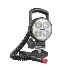Arbejdslampe LED p magnetfod, 1500 lm, 12/24V, 8 m spiralkabel, incl. transportkasse.