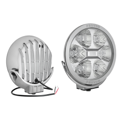 Fervor fjernlygte, 2400 Lumen (ref 50), 28W, 6 LED, Krelys m. parkeringslys (3W), 12-24V, Chrome