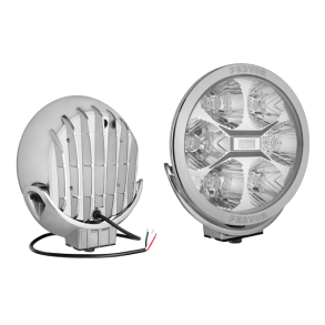 Fervor fjernlygte, 2400 Lumen (ref 50), 28W, 6 LED, Krelys m. parkeringslys (3W), 12-24V, Chrome