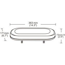 LED minilysbro, gult lys, rgfarvet klart glas, 300 mm kabel, R65 godkendt, 12/24V, 76W