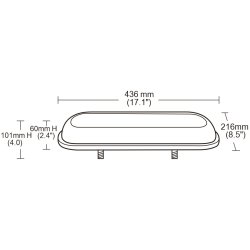 LED minilysbro, gult lys, rgfarvet klart glas, 300 mm kabel, R65 godkendt, 12/24V, 76W