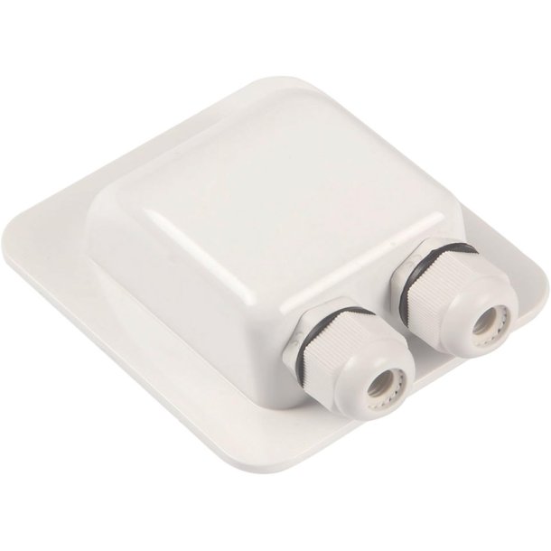 Kabelgennemfring til lysbro, dobbelt, Hvid, 3-12 mm.