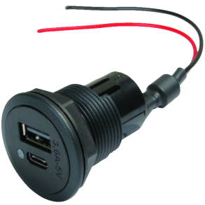 USB-A og USB-C ladestikdse 5V, 5A (2x2,5A)