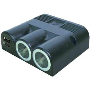 Stikdse til pbygning med USB-A og USB-C udtag samt 2 stk. cigarettnderstik