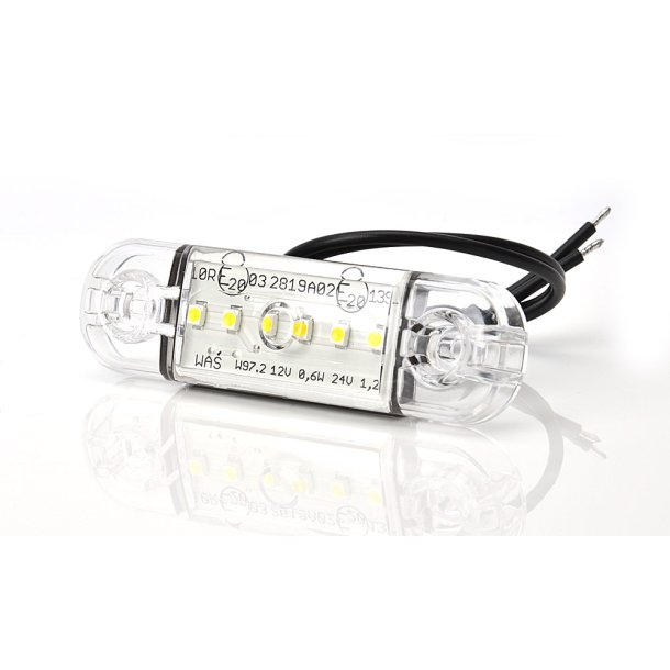 Positionslygte 6 LED slim hvid 9-36V (hvid)
