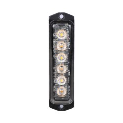 Supplerende blink, Gul, 6-LED, 9-30v, R65, Horisontal+vertikal, 5 meter ledning