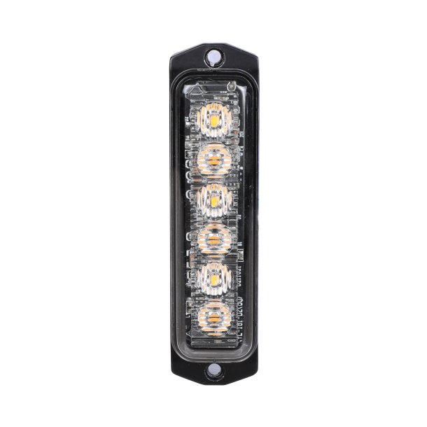 Supplerende blink, Gul, 6-LED, 9-30v, R65, Horisontal+vertikal, 5 meter ledning