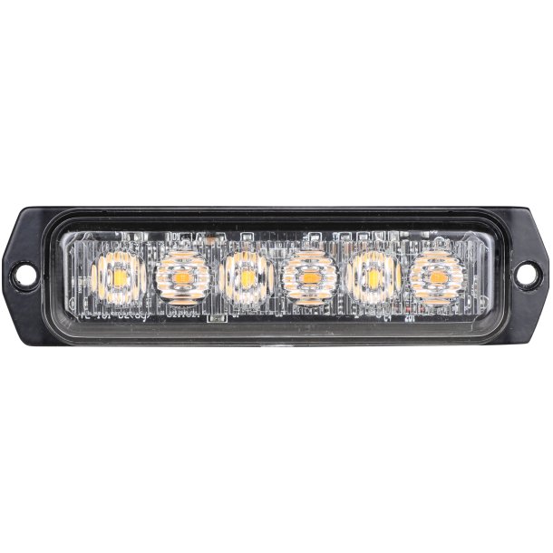 Supplerende blink, Gul, 6-LED, 9-30v, R65, Horisontal+vertikal, 5 meter ledning