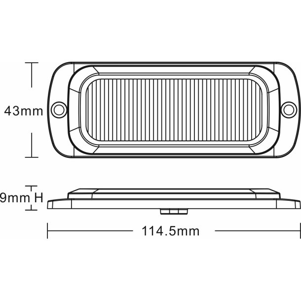 Supplerende blink, Gul, 12-LED, 9-30v, R65 Class II, 5 meter ledning, Nats�nkning