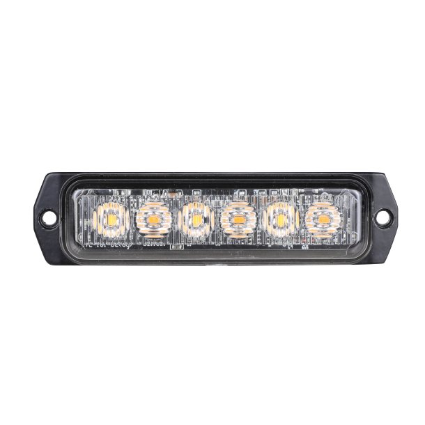 Supplerende blink, Gul, 6-LED, 9-30v, R65, Horisontal+vertikal, 5 meter ledning