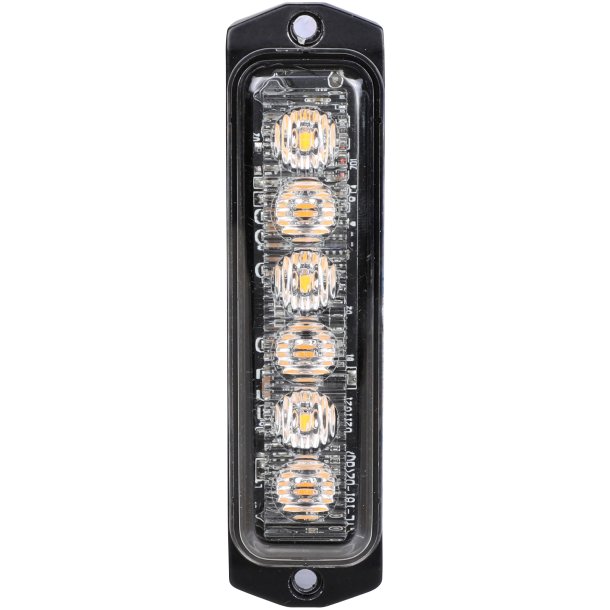 Supplerende blink, Gul, 6-LED, 9-30v, R65, Horisontal+vertikal, 5 meter ledning