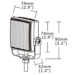 Kompakt LED blink, klart glas/gul blink, 12/24V, 6 led