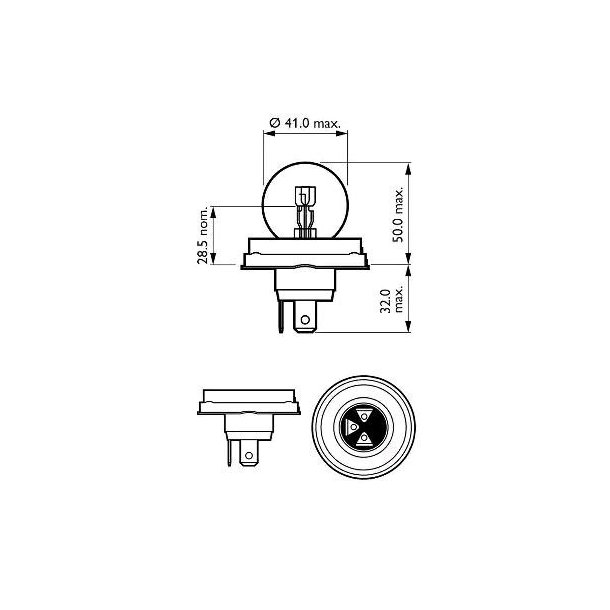 Halogen pre (Bilux - R2) - 24V - 55/50w