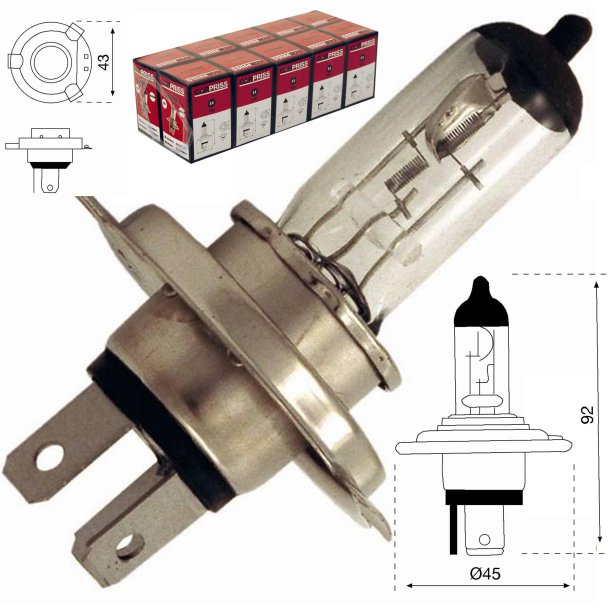 Halogen pre H4 12V/60W/55W P43T konomiversion