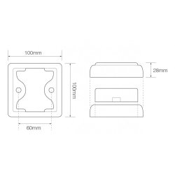 80 serie firkantet sort ramme, til 1 modul