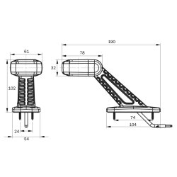 LED Mark.lygte 12/24V m/sidemark.lys VE
