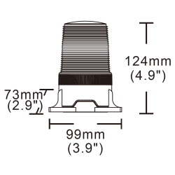 Gaffeltruck LED blink, Orange glas, 10-110V