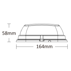 Firkantet LED blink, gul/bl, 9-30V, 96W