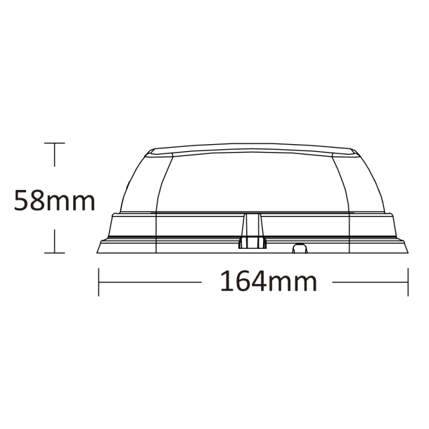 Firkantet LED blink, gul/bl, 9-30V, 96W