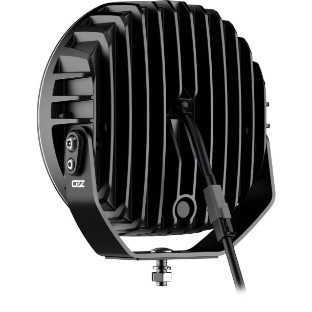 OZZ 7" fjernlygte med gult og hvidt positionslys, Ref. 50, Sort hus