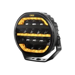 OZZ 7" fjernlygte med gult og hvidt positionslys, Ref. 50, Sort hus