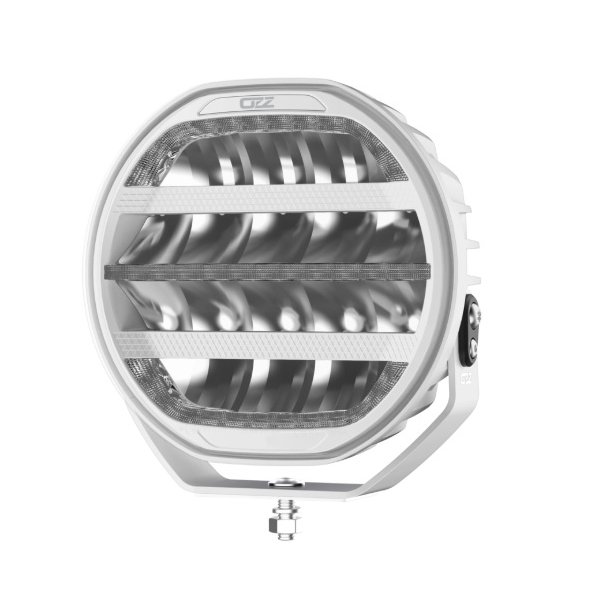 OZZ 9" fjernlygte med gult og hvidt positionslys samt blitz, Ref. 50, Hvidt hus