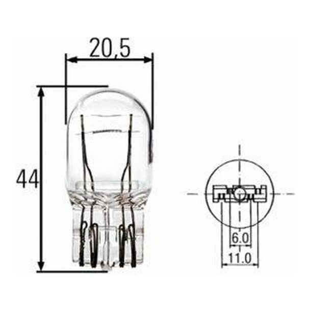 Glassokkelpre 12V/21W/5W W21/5W W3x16Q