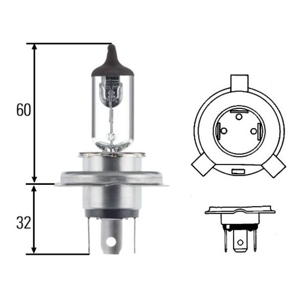 Halogen pre H4 24V/75W/70W P43T Double power