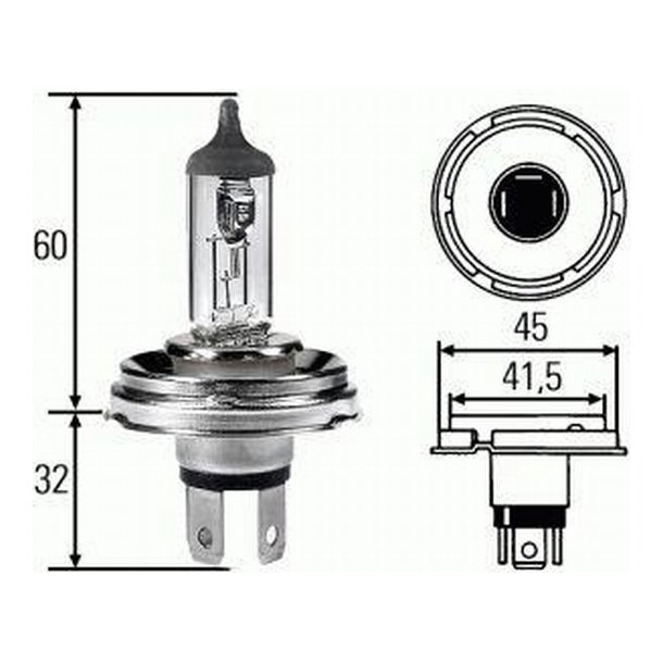 Halogen pre H4 12V/60W/55W P45T