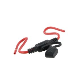 Sikringsholder til Mini fladsikring med htte og 4 mm kabel vandtt