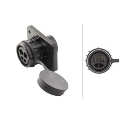 STIKDSE 2-polet NATO sort kunststof 24V (35 m2)