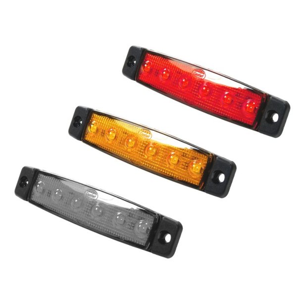 Sidemarkeringslygte 6 LED gul 24V