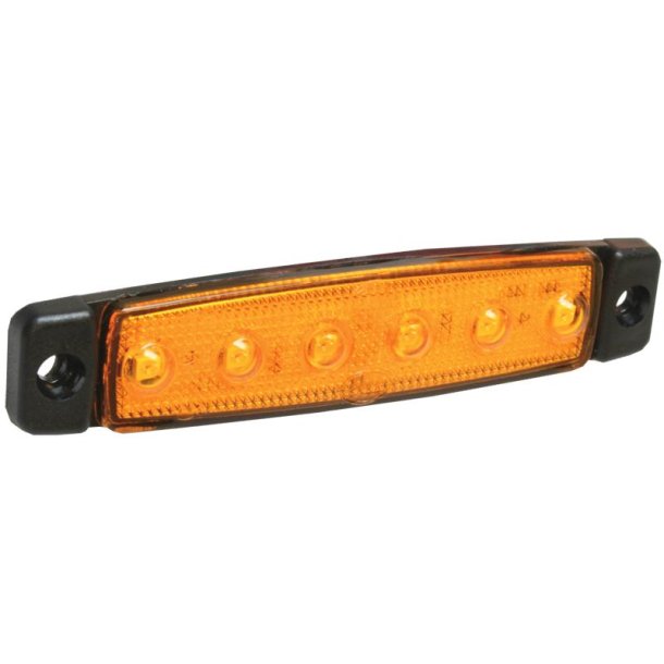 Sidemarkeringslygte 6 LED gul 24V