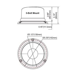 LED-Blink blt glas, 12-24V, fastmontering, 3 bolt.