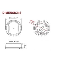 Lavt LED-Blink klart glas, 12-24V, fastmontering, 3 bolt.