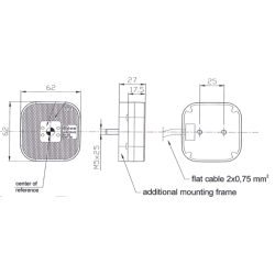 Gul kvadratisk LED mark.lygte