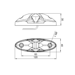 Rd/hvid LED markeringslygte, 10-30v