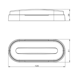 LED Markeringslygte, 12/24v, hvid, m/refleks