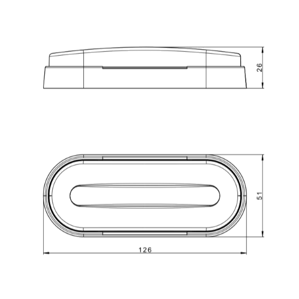 Gul sidemarkering LED, m/ CAT.5 blinkfunktion 12-36V