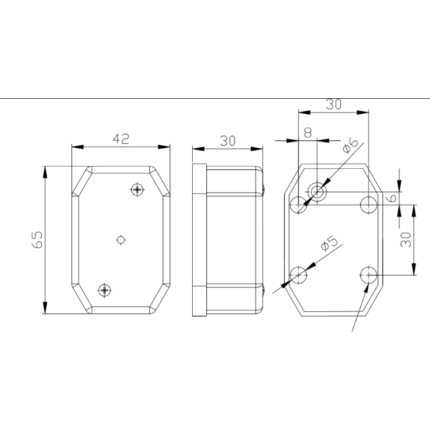 Markeringlygte LED, gul, 12-24v, skjult montering.