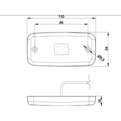 Rd markeringslygte, LED, refleks, 5 meter ADR kabel