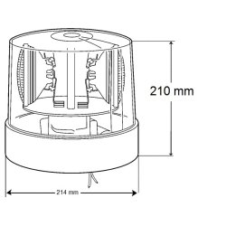 Two Sealed-Beam Roto-Beacon, halogen, 24v, gul.
