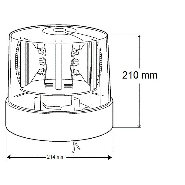 Two Sealed-Beam Roto-Beacon, halogen, 24v, gul.