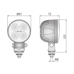 LED arbejdslampe, 35 gr, IP68, 1500 Lumen 12/24V (50001)